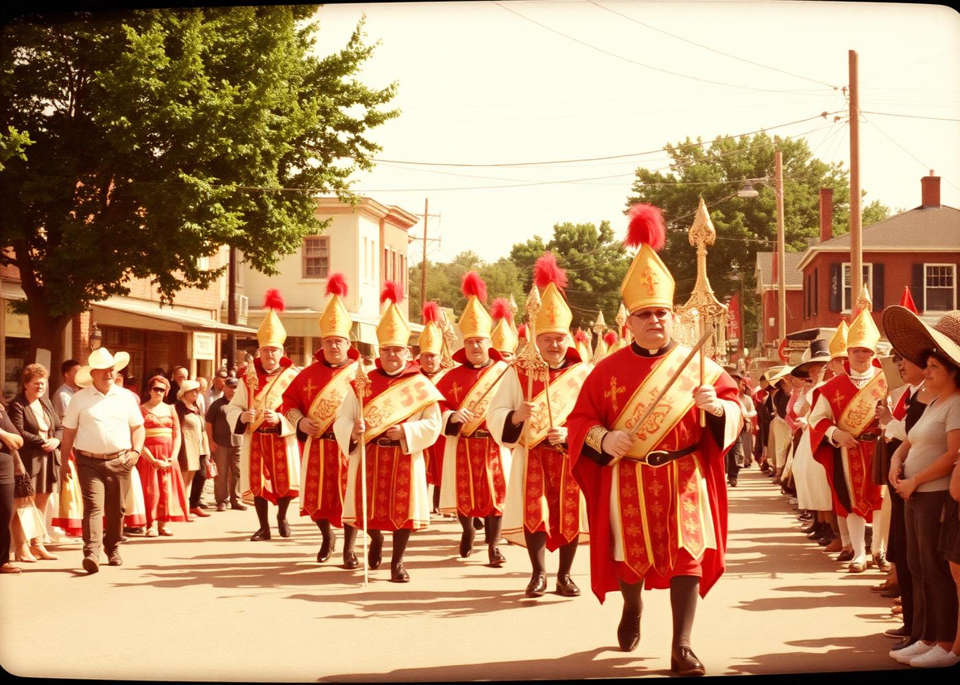 Knights in regalia during a community procession